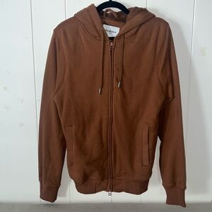 brown, goodfellow, zip up hoodie